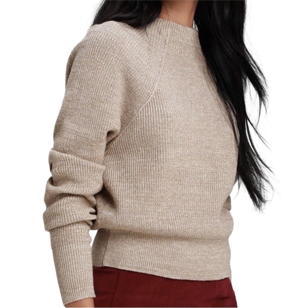 Free People Too Good Pullover Neutral Beige Extra Small Crewneck Pullover